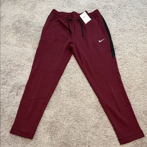 Nike Burgundy Sweatpants with Black Details